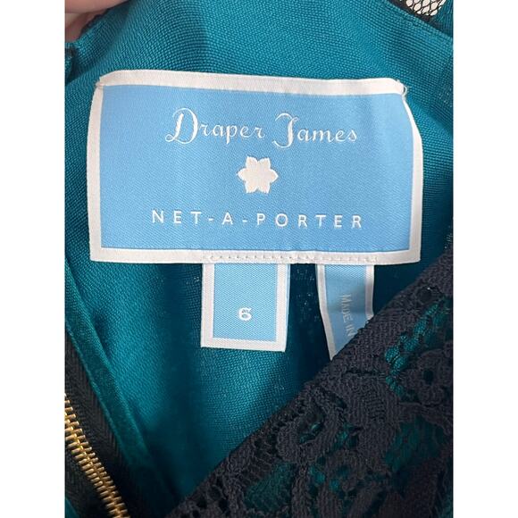 Draper James by Net-A-Porter Lace Mini Dress Teal/Black Women's Size 6 NWT - Picture 6 of 12